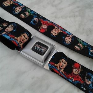 Buckle Down DC COMICS Seatbelt Belt JUSTICE LEAGUE Adjustable Batman superman